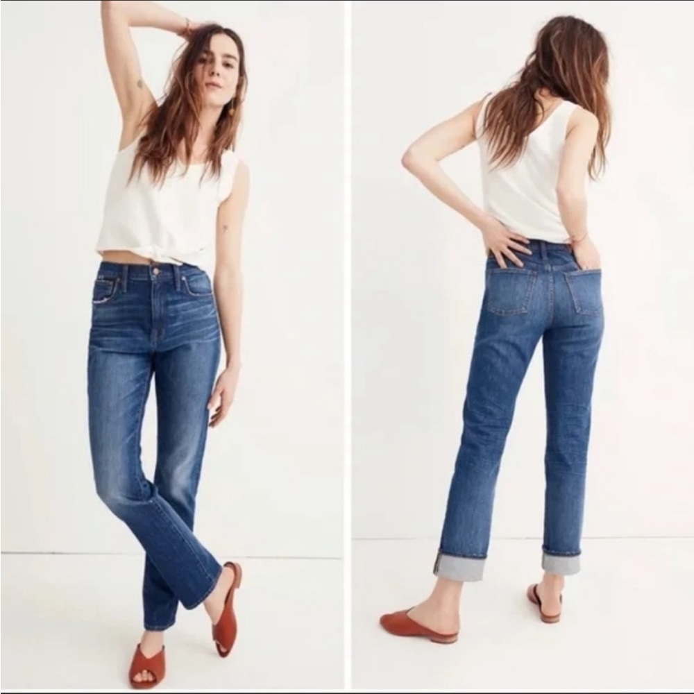 Madewell The High-Rise Slim Boyjean Denim Jeans Distressed Size 30 G7199